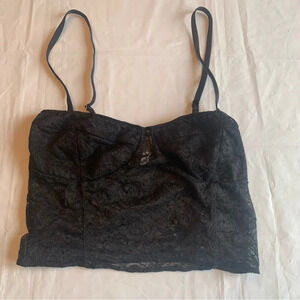 Little moon by Aritzia black lace crop top size XS with spaghetti  straps